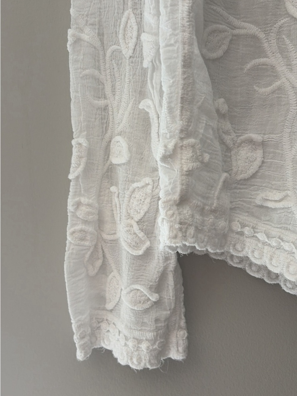 Linen blend patterned blouse - Picture 4 of 5